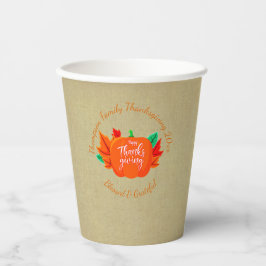 Vasos De Papel Añadir nombre de familia Texto Calabaza de Acción 