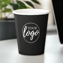 Vasos De Papel Añadir su logotipo - fondo negro de diseño mínimo
