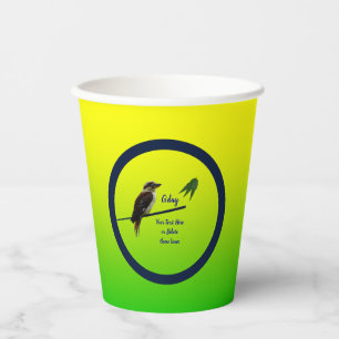 Vasos De Papel Añadir tu texto, Fiesta australiano Kookaburra