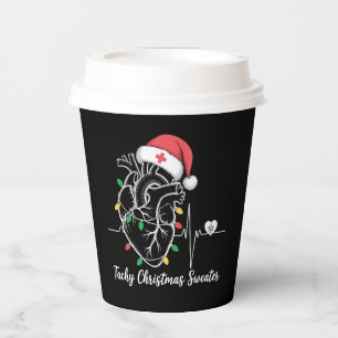 Vasos De Papel Anatomía del Corazón Navidad Enfermera Cardiaca Ta