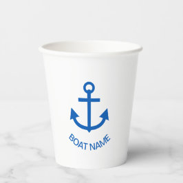 Vasos De Papel Anchor Blue Personalizado Tu Nombre De Barco