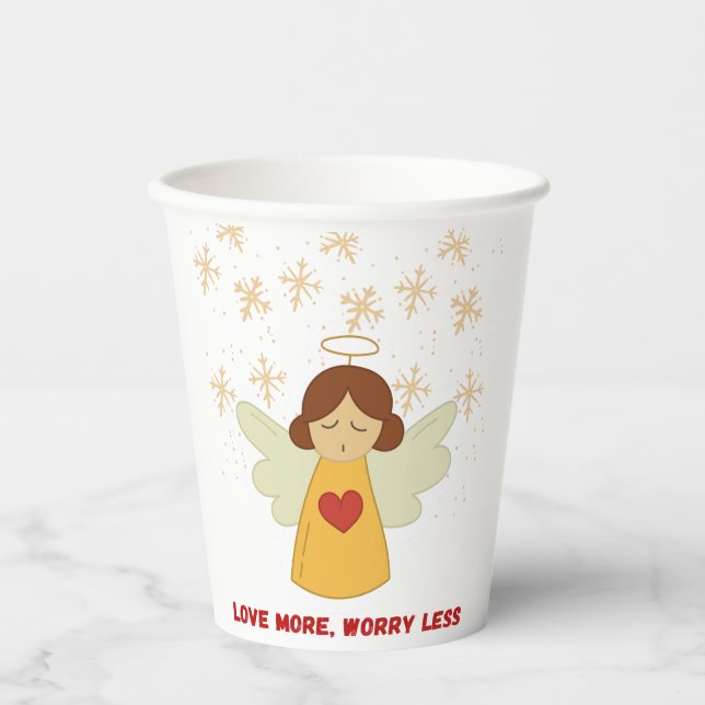 Vasos De Papel Ángel de amor (Anverso)