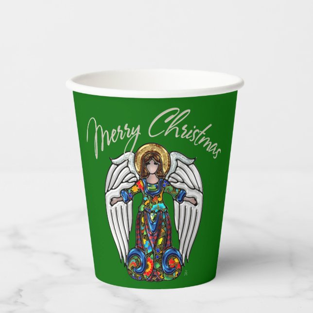 Vasos De Papel Ángel de la guarda de iconos rusos para Navidades (Anverso)