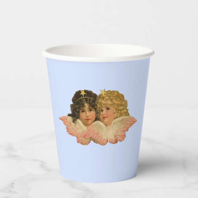 Vasos De Papel Angels victorianos Baby Blue (Anverso)