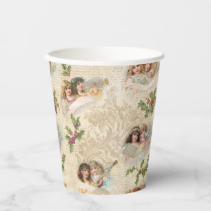 Vasos De Papel Angels victorianos con música, Script & Holly