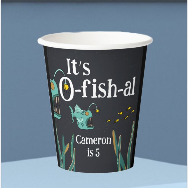Vasos De Papel Anglerfish Deep Sea Ocean Birday (Subido por el creador)