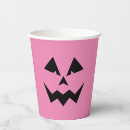 Vasos De Papel Angry Pink Jack O'Lantern