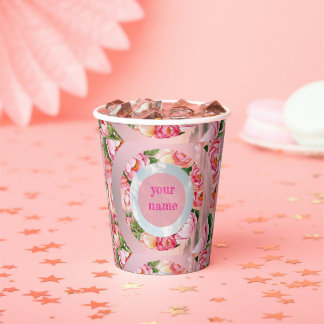 Vasos De Papel Anillos de cielo floral de ensueño