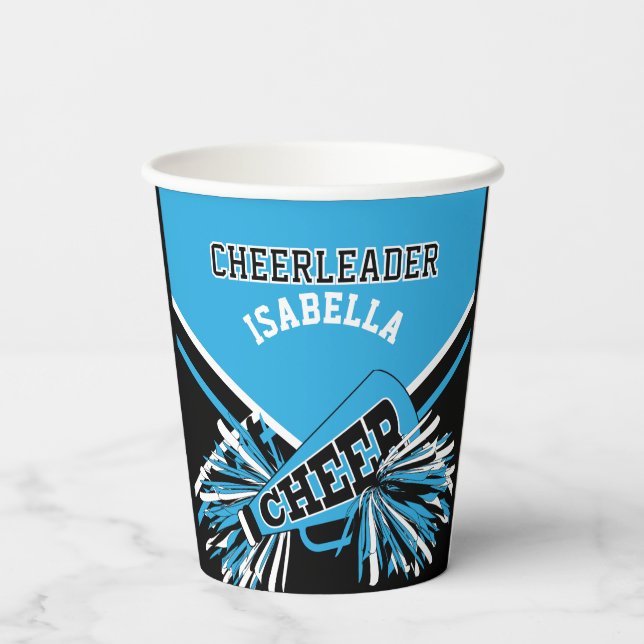 Vasos De Papel animador en azul, negro y blanco (Reverso )