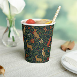 Vasos De Papel Animal y Botánico de Navidad Victoriano