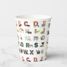 Vasos De Papel Animales ABC Cute Alphabet