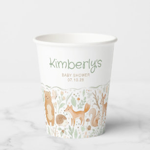 Vasos De Papel Animales adorables del bosque para baby shower neu
