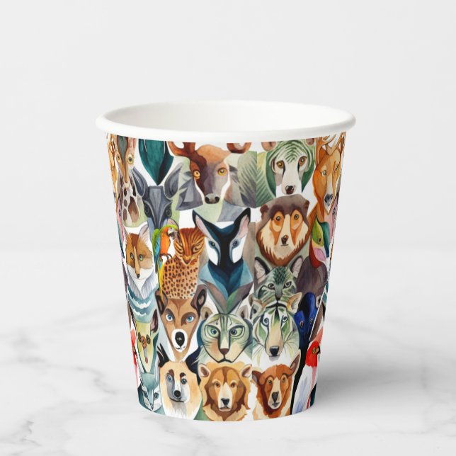 Vasos De Papel Animales asombrosos (Anverso)