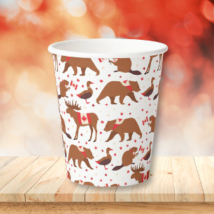 Vasos De Papel Animales canadienses del Día de Canadá