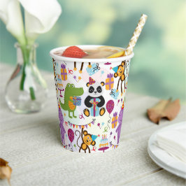 Vasos De Papel Animales Cumpleaños Niños
