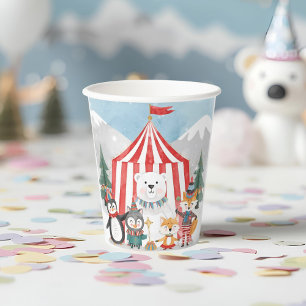 Vasos De Papel Animales de Circo Invernal Cumpleaños de Niños Lin