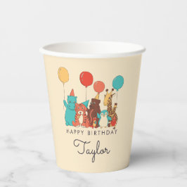 Vasos De Papel Animales de Fiesta Tigre, Pingüino, Cumpleaños de
