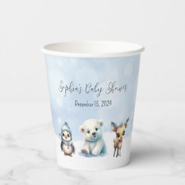Vasos De Papel Animales de invierno fríos fuera de Baby Shower
