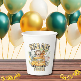 Vasos De Papel Animales de safari de cumpleaños de chicos salvaje