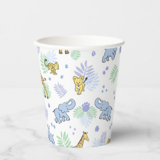 Vasos De Papel Animales de Safari Salvajes Lindos Baby Shower Bla