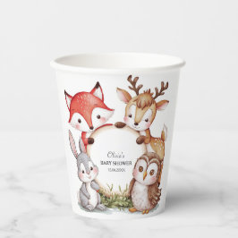 Vasos De Papel Animales de Woodland adoran Baby Shower