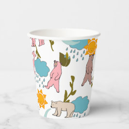 Vasos De Papel Animales de Woodland - Suministros para Fiestas de