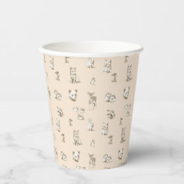 Vasos De Papel Animales del bebé de Woodland de época