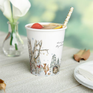 Vasos De Papel Animales del bosque Invierno forestal