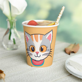 Vasos De Papel Animales del mascota de la cara del gatito del gat