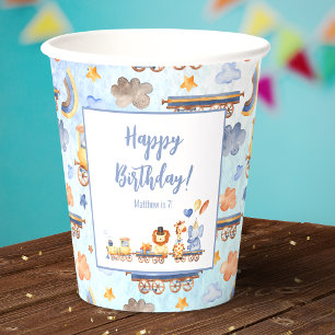 Vasos De Papel Animales fiestas en la jungla infantil Feliz cumpl