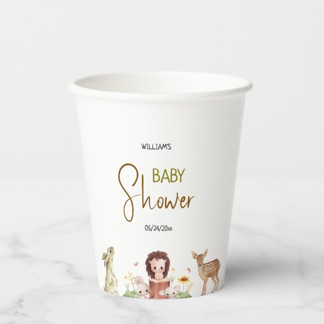 Vasos De Papel Animales forestales de Woodland (Anverso)