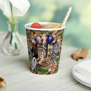 Vasos De Papel Animales salvajes de sabana africanos