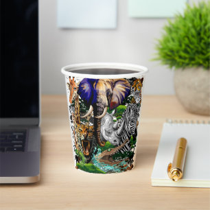 Vasos De Papel Animales salvajes de sabana africanos