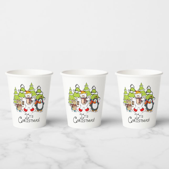 Vasos De Papel Animales son Navidades (Multi)