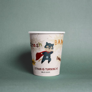 Vasos De Papel Animales superhéroes celebran cumpleaños de niño