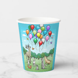 Vasos De Papel Animales Ven los Globos