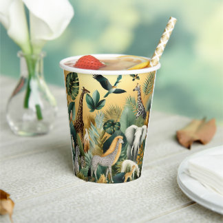 Vasos De Papel Animales y pájaros exóticos contemporáneos 1 oro