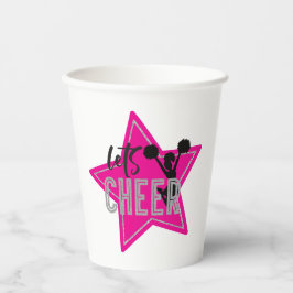 Vasos De Papel Animando Rosa Plateado Negro Cumpleaños de Porrist