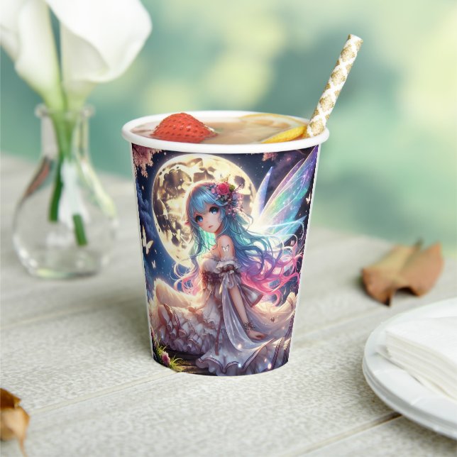 Vasos De Papel Anime Chica Moon Fairy Princess in Garden (in situ)
