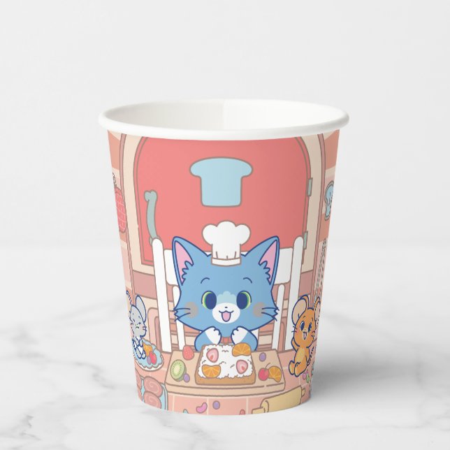 Vasos De Papel Anime Tom, Jerry y Tuffy Bakery (Izquierda)