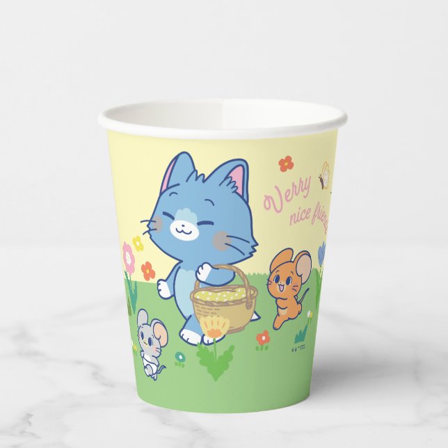 Vasos De Papel Anime Tom, Jerry y Tuffy Picnic (Izquierda)