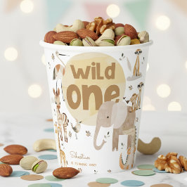 Vasos De Papel Aniversario de animales salvajes de safari