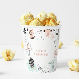 Vasos De Papel Aniversario de animales salvajes de safari