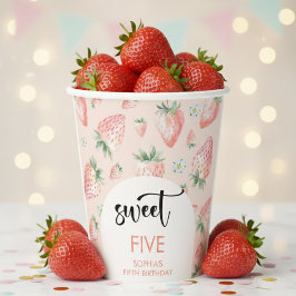 Vasos De Papel Aniversario de la fresa dulce