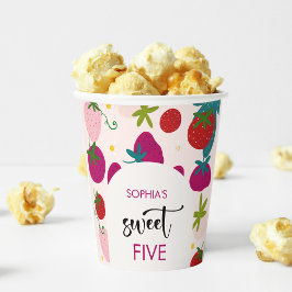 Vasos De Papel Aniversario de la fresa dulce