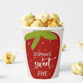 Vasos De Papel Aniversario de la fresa dulce