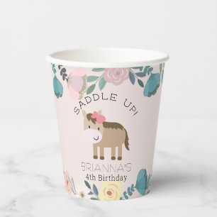 Vasos De Papel Aniversario de la natalidad del Chica de Caballo d