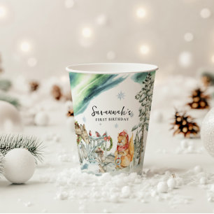 Vasos De Papel Aniversario de la Tierra de Invierno Encantada