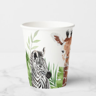 Vasos De Papel Aniversario de los animales de Safari