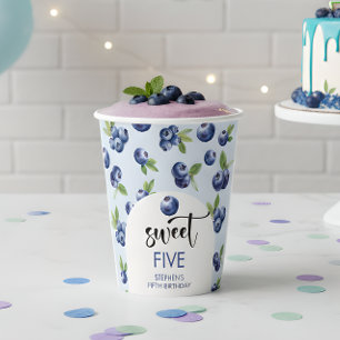 Vasos De Papel Aniversario de los niños de los dulces arándanos
